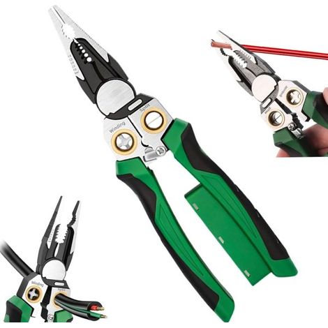 Pinza Spelafili per Elettricista 8 in 1 con Tester Tensione Crimpare Tagliare (1/5)