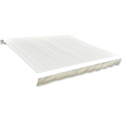 Tissu d'auvent Store extérieur de rechange pour balcon terrasse Crème 4x3 m (Cadre non inclus) -FR51585 (1/5)