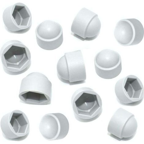 Packung mit 20 weißen Kunststoff-Sechskantmutternabdeckungen M10 (17-mm-Schlüsselweite) für Sechskantmuttern und -schrauben (1/4)