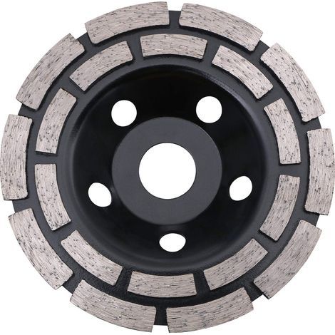 Disque Diamant, Diamant à Meuler Béton 125 x 22,2 mm Double Rangée, Meule Diamantée Universelle pour Poncer Béton, Pierre, Granit Chape, Maçonnerie (1/5)