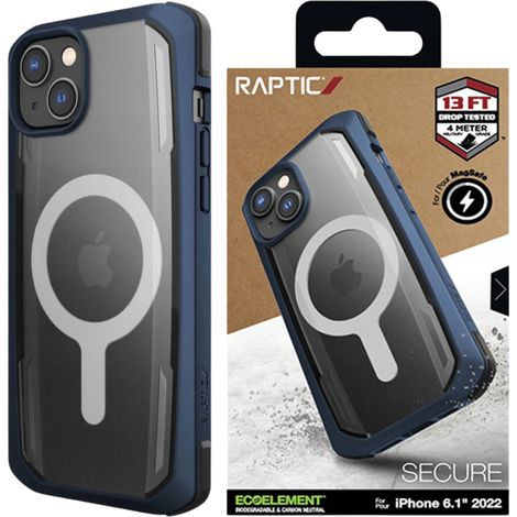 Custodia protettiva Raptic X-Doria Secure per iPhone 14 con MagSafe, blu. (1/5)