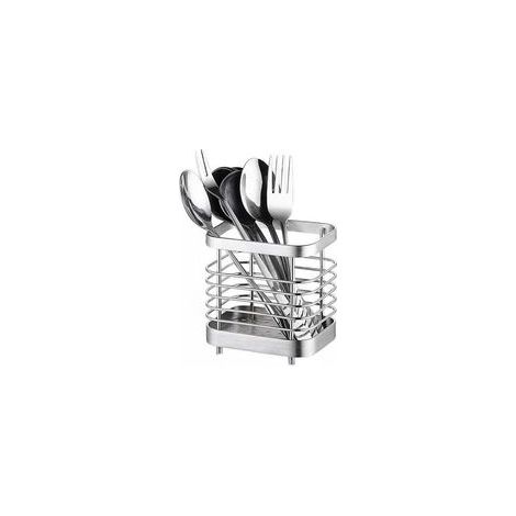 Porte-couverts en acier inoxydable, égouttoir de cuisine argenté – (1/5)
