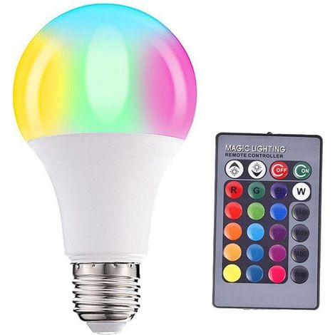 Ampoule LED, RGBW, E27, télécommande, multicolore (1/5)