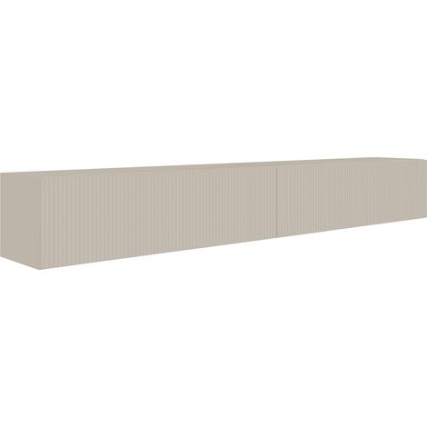 Selsey Veldio – TV-Lowboard hängend mit geriffelten Fronten, 200 cm, greige (1/5)