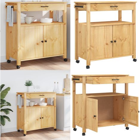 Chariot de cuisine MONZA 84x40x90 cm bois massif de pin - Chariot De Cuisine - Chariot À Légumes - Meuble De Rangement - Chariot Vintage - Chariot En Bois - Home & Living (1/5)
