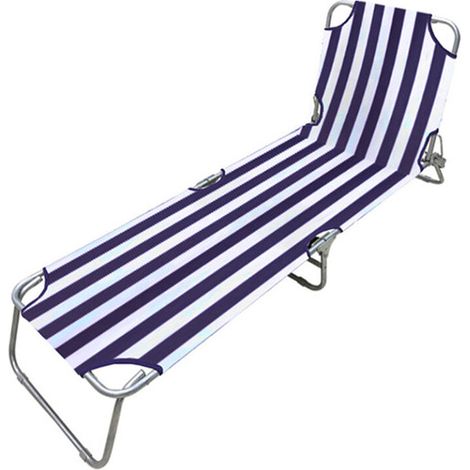 Marbueno Sdraio pieghevole blu bianco confortevole (1/2)