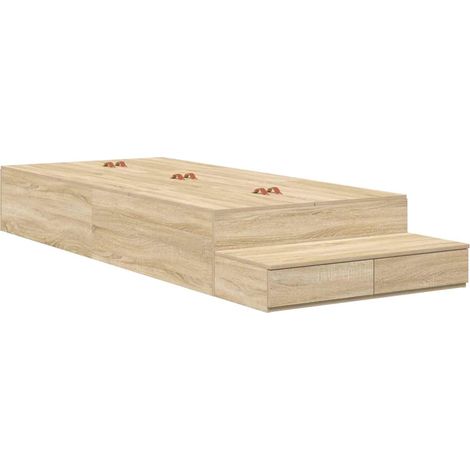 Maison Exclusive - Struttura letto con contenitore Rovere Sonoma 100 cm