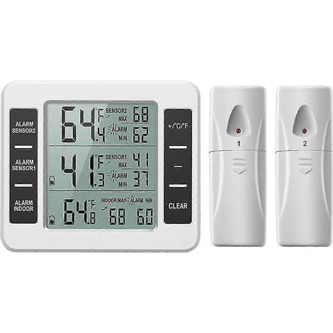 Verbesserte Version: Drahtloses digitales Kühlschrankthermometer für Gefrierschränke