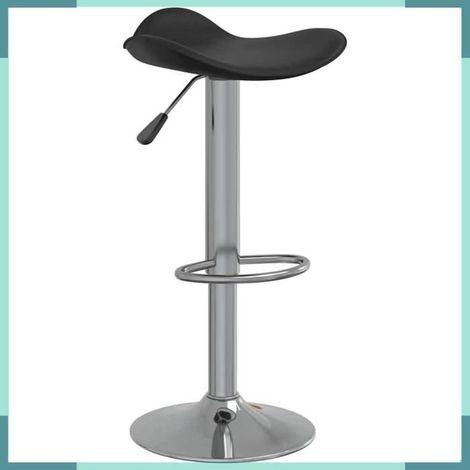 335090 Tabourets de bar lot de 2 noir acier chromé et cuir artificiel (1/5)