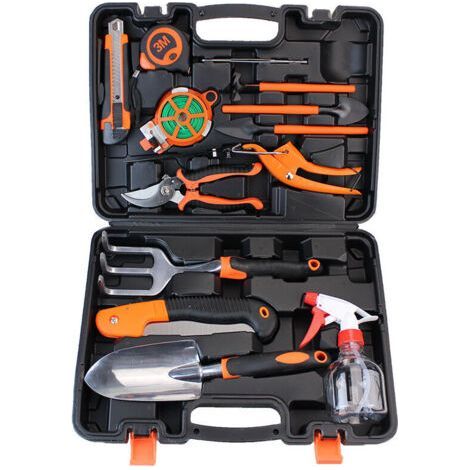 Set di 13 attrezzi da giardino, utensili manuali per esterni con impugnatura in gomma antiscivolo, comprendente un potatore e forbici FLITI in acciaio inox (1/3)