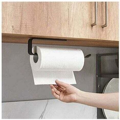 Porta rotolo di carta assorbente, porta rotolo da cucina, porta rotolo di carta assorbente da cucina sottopensile, dispenser di carta assorbente, non richiede foratura (A-29,5cm)--