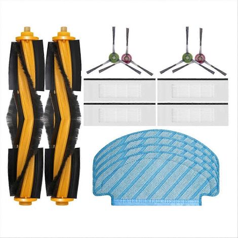 Set mit 4 Zubehörteilen für Saugroboter: Seitenbürste, HEPA-Filter, Wischmopp und Staubbeutel – kompatible Ersatzteile, komplettes Reinigungsset für die regelmäßige Wartung. (1/5)