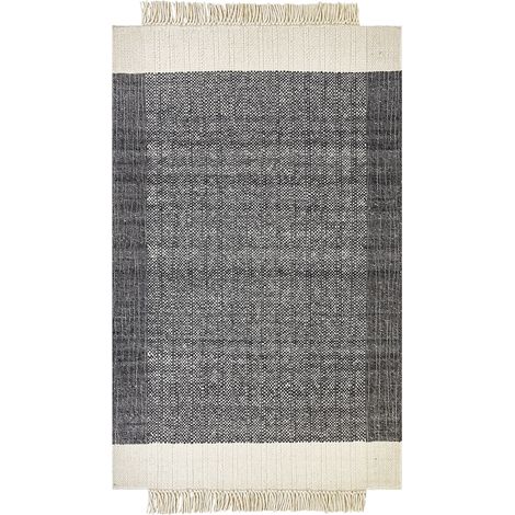 Teppich ATLANTI Schwarz 160 x 230 cm Wolle