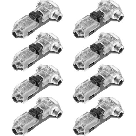 Lot de 8 connecteurs en T basse tension, 1 broche, sans soudure et sans dénudage.-2.5X1CM
