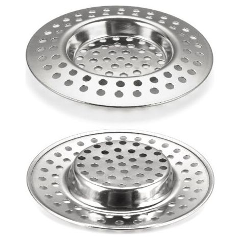 2 Pcs Filtre évier Cuisine, Tamis lavabo en Inox, Filtre Cheveux Douche, Filtre de Vidange pour évier, Grille Evier Cuisine, Accessoire Drain Lavabo Baignoire Bonde