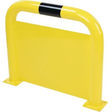 [JAMAIS UTILISE] Arceau Barrière de Protection Acier avec Plaque Anti-Encastrement Jaune et Noir - A135370 (1/5)