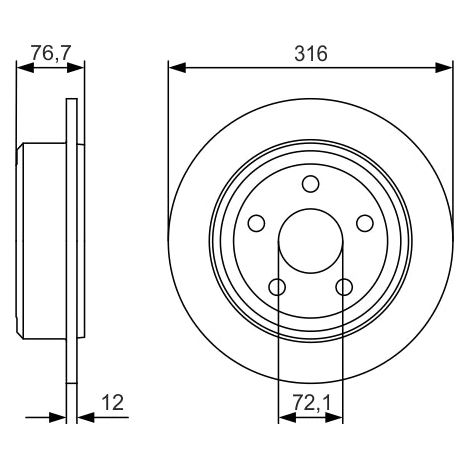 Disque de frein BOSCH 0 986 479 R08 pour WRANGLER III - 52060 (1/2)