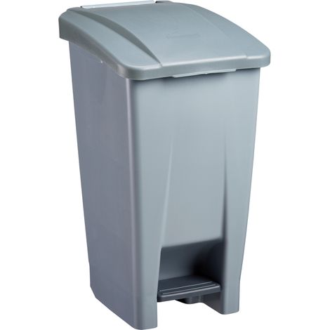 Poubelle mobile à pédale Mobily Green - 60l - gris / gris (1/3)