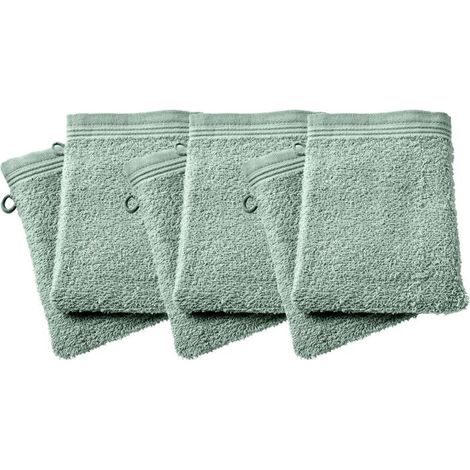 Gants de toilette éponge - COTON PUR - Spa Menthe - 15x21 cm - 400 g/m² - 100% coton (1/5)