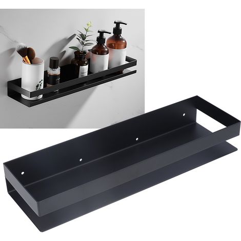 Étagère Murale Salle de Bain 40cm Noir Mat Acier Inoxydable Étanche Moderne pour Cuisine Chambre (1/5)