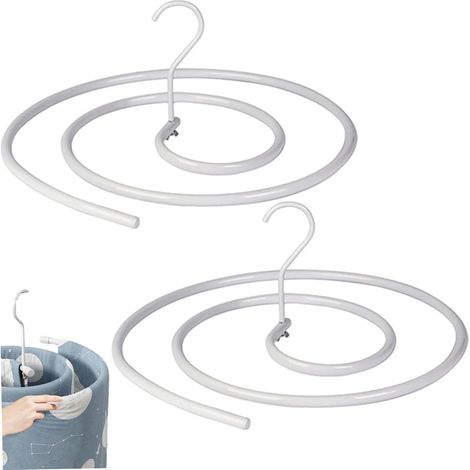 Lot de 2 cintres en forme de spirale pour couvertures, couettes séchées au soleil, draps de lit, matelas (rond) (1/5)