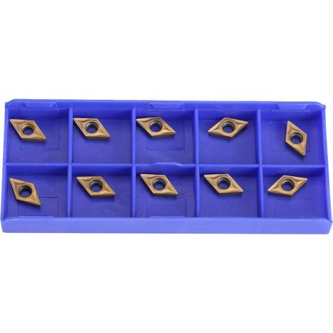 Coffret de 10pcs Lames Inserts Rotatifs Forme Losange CNC Cutter en Carbure DCMT070202 Outil Tournage Filtage pour Acier pour Tours, Fraiseuses (1/5)