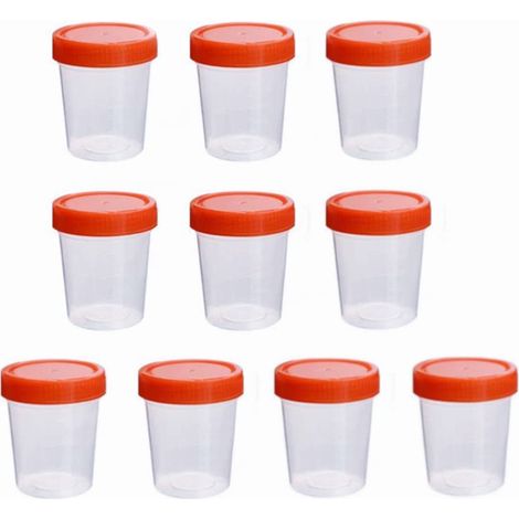 Récipient Scellé à l'Urine de Tasse d'Échantillonnage En Plastique De 60ml Tasse d'urine, 10 Pièces, 60ml (1/5)