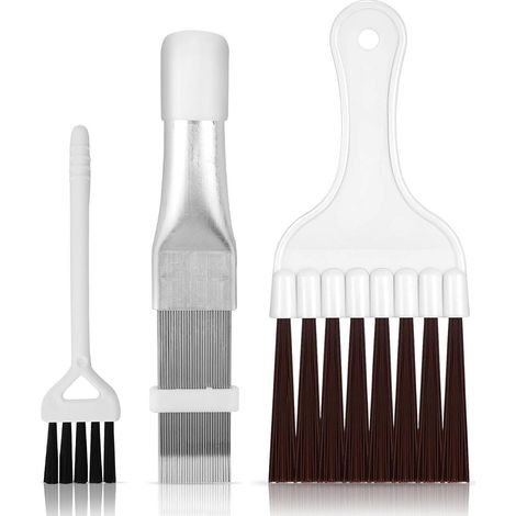 Condenser Brush, 3 Pièces Brosse de Nettoyage Condenseur de Climatiseur, Peigne D'Aileron De Condensateur, Peigne à Lattes de Climatiseur, pour Nettoyer Le Radiateur (1/5)