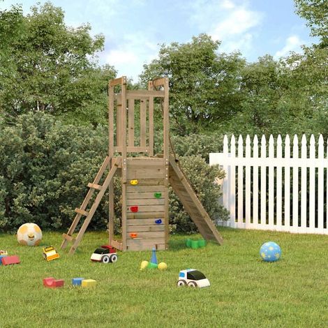 Aire de jeux extérieure : Aire de jeux d'extérieur bois de pin massif jeu extérieur enfant, aire de jeu jardin, balançoire enfant , pour jardin, usage domestique , enfant 3-8 ans (1/5)