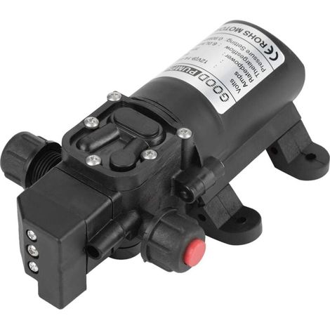Miniatur-Elektromembranpumpe 12V/24V – Hochdruck-Selbstansaugpumpe, automatischer Schutz, einstellbare Fördermenge bis zu 6 l/min, für Wasch-, Sprüh- und Wassersysteme. (1/4)