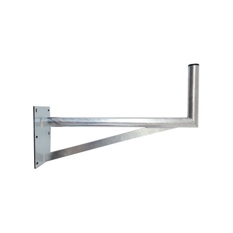 Bras coudé de déport 80 cm – JUMBO80 – Fixation pour antenne parabole – Acier galvanisé – Diamètre 50 mm – Patte de renfort – Hdsat