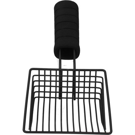 Pelle à Litière Réutilisable en Métal pour Chat - Filtre et Ramasse Excréments - Accessoire Nettoyage Noir (1/5)