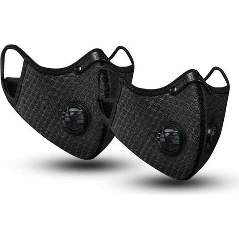 2 Staubschutzmasken für Sport-Handtücher, mit Aktivkohlefilter, waschbar, wiederverwendbar und atmungsaktiv, geeignet für Outdoor-Aktivitäten, Holzarbeiten, Rasenmähen und Laufen (1/5)