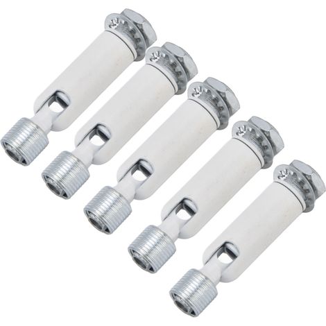 Lot de 5 adaptateurs M10 pour plafond incliné, compatibles avec les suspensions de plafonniers, lustres et autres luminaires sur rail. Accessoires de suspension M10, joint de direction externe blanc. (1/5)