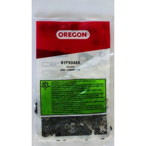Chaîne OREGON 45 maillons 12 pouces – Pas 3/8' – Épaisseur 1.3 mm – Pour bois dur et teck – Gt Elec