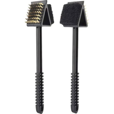 Brosse À Gril - Double Face 3 En 1 Avec Racloir Et Pelle - Pour Barbecue Gaz Charbon Fumoir Et Four - Lot De 2 (1/5)