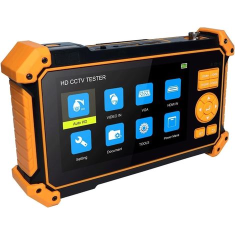 Testeur de caméra de sécurité CCTV HD-3100 AHD/TVI/CVI CVBS Testeur De Vidéosurveillance Moniteur 5 Pouces CCTV 1080P AHD Testeur De Caméra De Vidéosurveillance Outil De Test Professionnel Sortie DC12 (1/5)