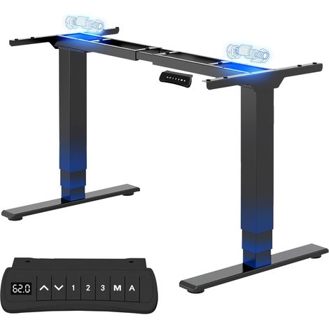 Carde de Bureau Assis Debout Électrique à 2 Moteurs EC5 Pro Noir