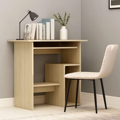 Bureau informatique Table d'ordinateur - Chêne sonoma 80 x 45 x 74 cm Aggloméré BV389105 - BonneVie (1/5)