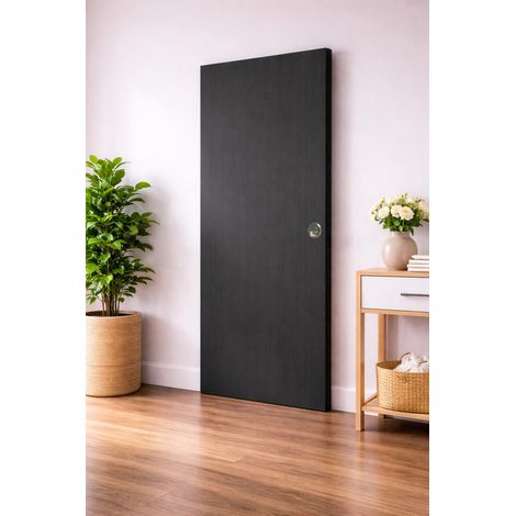 Porte Coulissante Effet Chêne Anthracite Grey Oak H204 X L73 Cm, Coquilles Gd Menuiseries