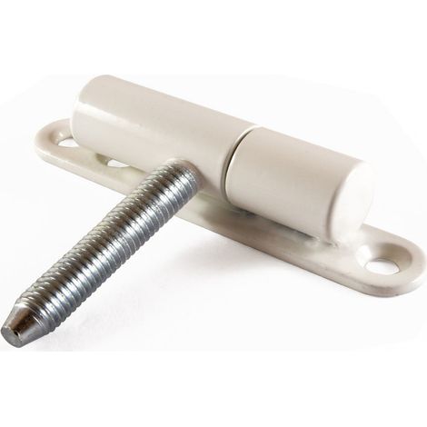 2 PEZZI - CERNIERA ANUBA MASCHIO Ø15MM- IN ACCIAIO PLASTIFICATO COLORE BIANCO - CON VITI