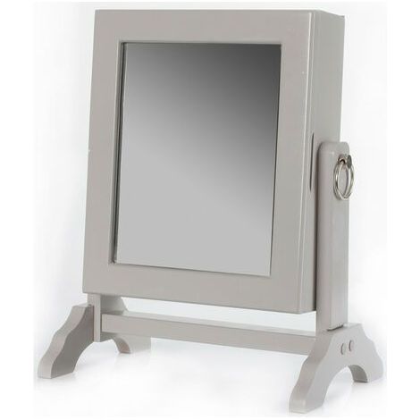 Ac-Deco – Miroir sur pied avec organiseur de bijoux – MDF de haute qualité – Design scandinave – Crochets intégrés pour rangement (1/5)