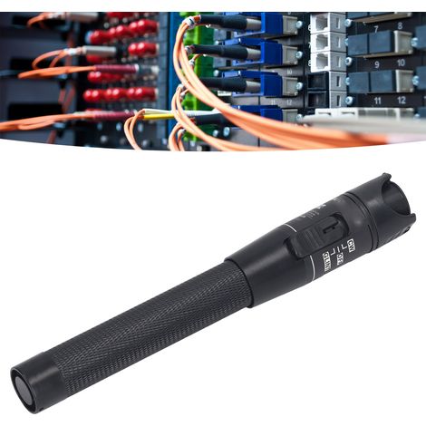 Stylo lumineux à fibre optique rouge AUA-30, portée de 30 km, avec adaptateur FC-LC, source de lumière rouge et bouton noir. (1/5)