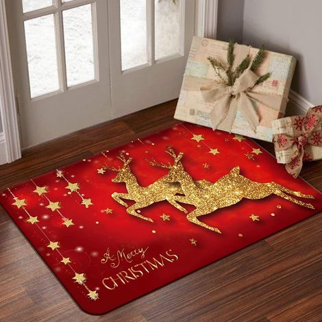 Tapis de Noël, paillassons de Noël, tapis de sol, moquettes d'intérieur antidérapantes (1/5)