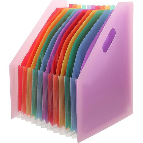 Classeur accordéon pour documents, organiseur de fichiers accordéon vertical-32.3X25.5CM-Colorful (1/3)