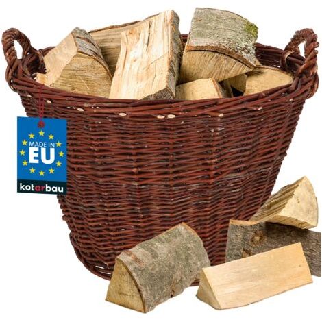 Panier en Osier - Ø 55 cm - Brun - Panier Rond - pour Bois - Jouets - Fruits & Légumes - Décoration Intérieure Extérieure - Osier Naturel-NANOTEH (1/5)