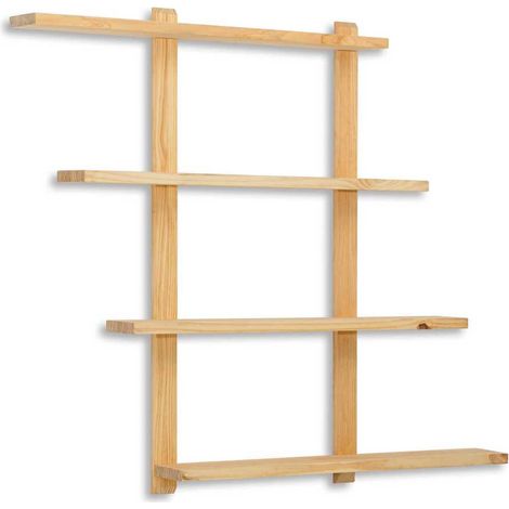 Estantería de Pared multiples posiciones ECO-LINE 80x19x127cm madera de pino acabado envejecido Box Furniture (1/4)