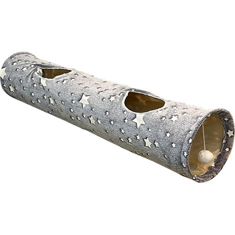 1 tunnel pour chat, phosphorescent, pliable, avec structure en acier à ressort, adapté aux chats de grande taille et petits animaux (1/5)