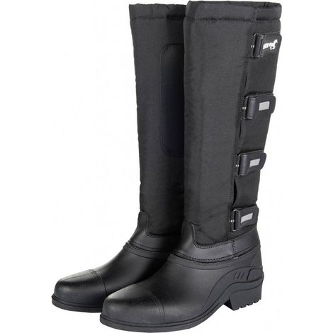 Stivali termici invernali in gomma imbottiti morbido peluche equitazione bambini e adulti modello Robusta: 42, Nero (1/5)
