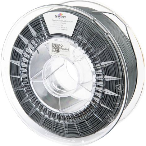 Spectrum Filaments 80045 PLA Premium Filamento per stampante 3D Plastica PLA 1.75 mm 1000 g Grigio scuro, Grigio scuro, (1/2)